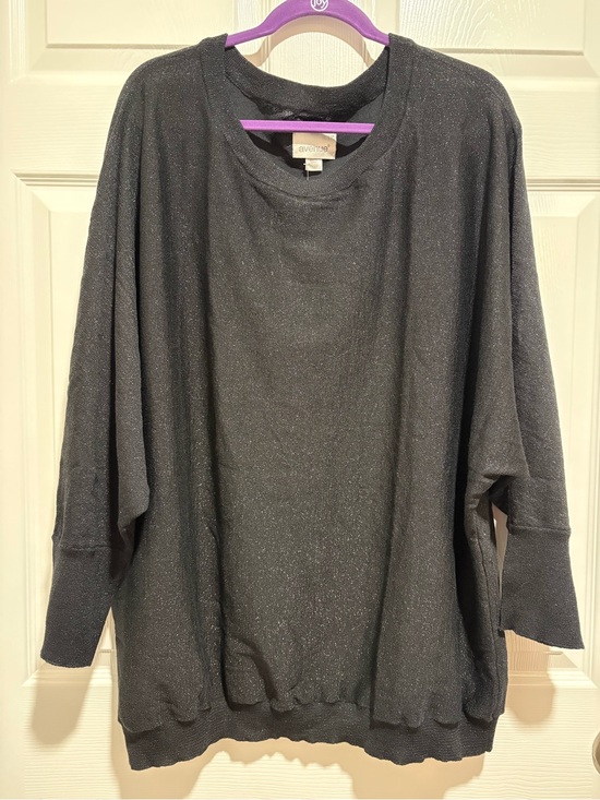 Avenue Tops - Avenue Black Sparkle Dolman Sleeve Top Size 26/28 NWT